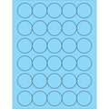 Fluorescent Pastel Blue Circle Laser Labels B5715