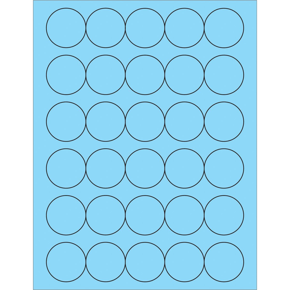 Fluorescent Pastel Blue Circle Laser Labels B5715