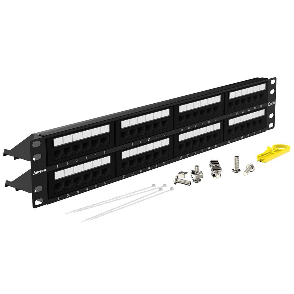 CAT6 48 Ports Patch Panel Rack Mount 2U 19 inch RJ45 G9539