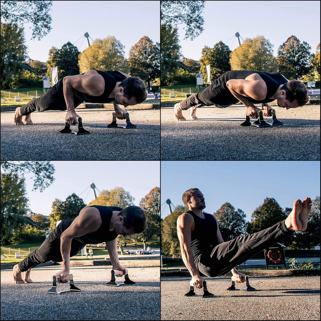 Wooden Push Up Bars with Steel Handles V10550