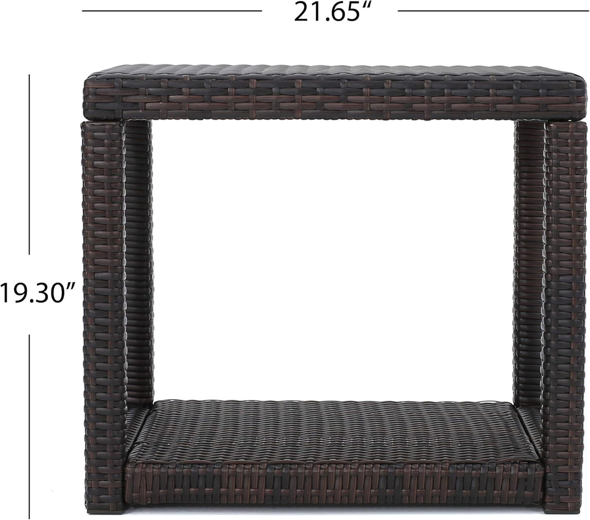 Multibrown Outdoor Wicker Accent Table Y11475