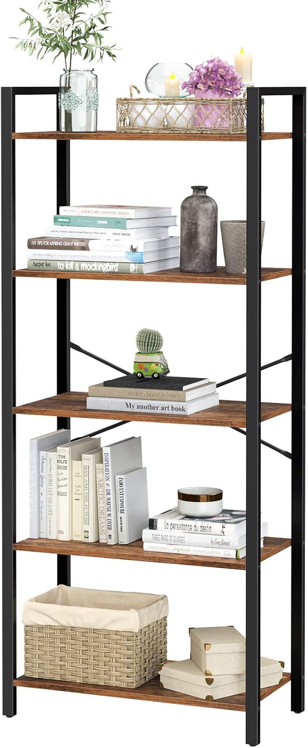 5-Tier Bookshelf with Steel Frame R630293