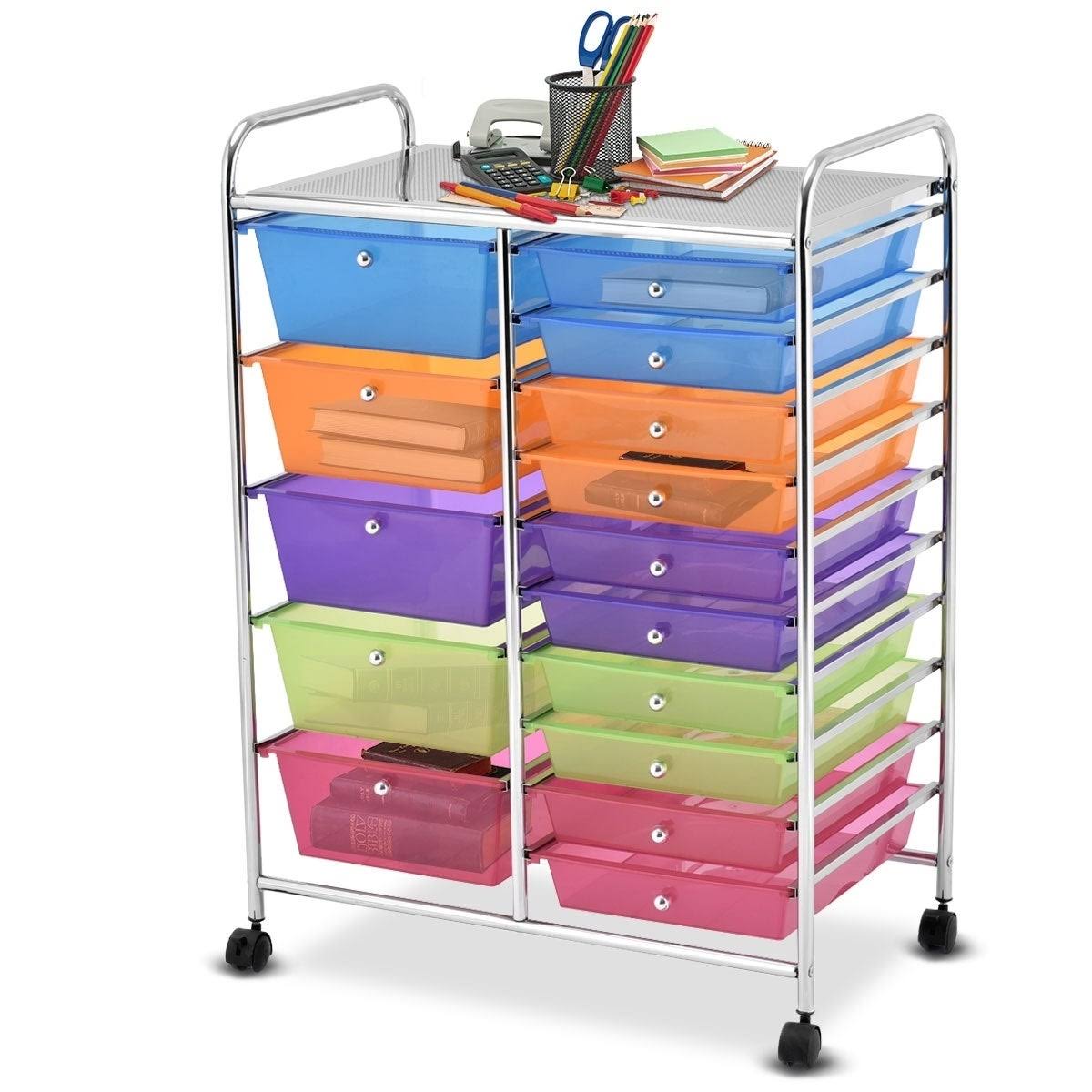 15 Drawer Rolling Cart with Wheels F63026