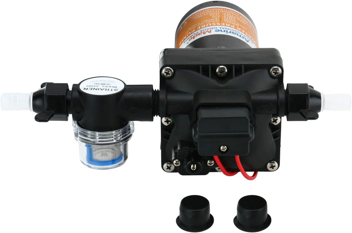 12V Fresh Water Pressure Diaphragm Pump 5 GPM 55 PSI Self Priming M9290