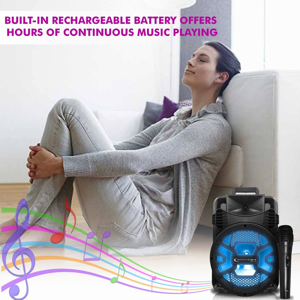 Rechargeable Bluetooth LED Speaker with USB/SD Card & FM Radio H884
