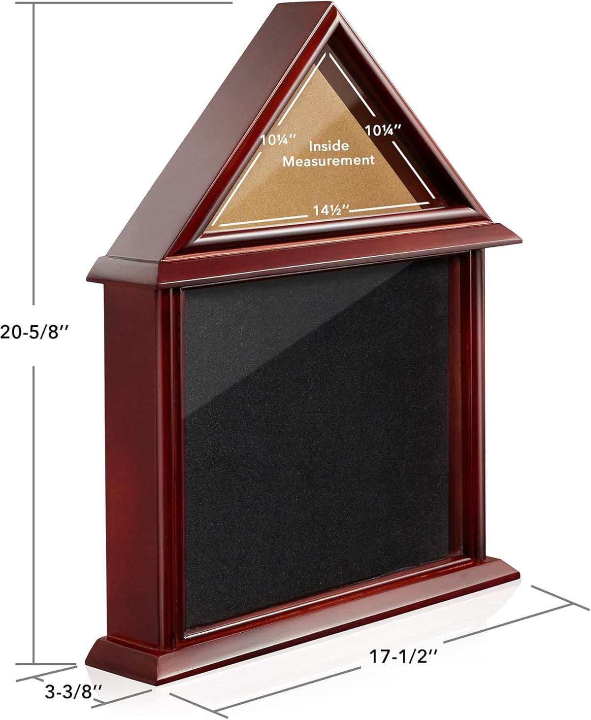 Flag and Certificate Shadow Box Display Case Solid Wood Mahogany Finish T2997