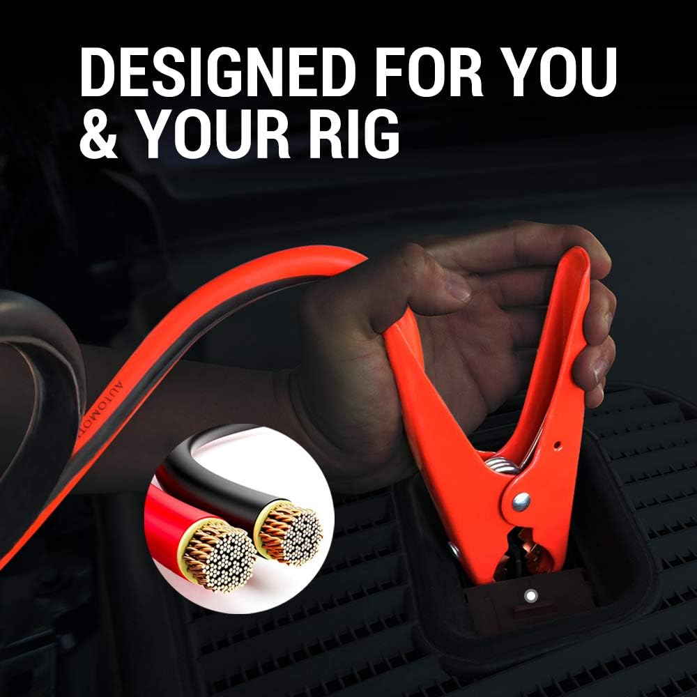 Heavy Duty 1 Gauge 30Ft 900AMP Jumper Cables with Clamps and Carry Bag M91387
