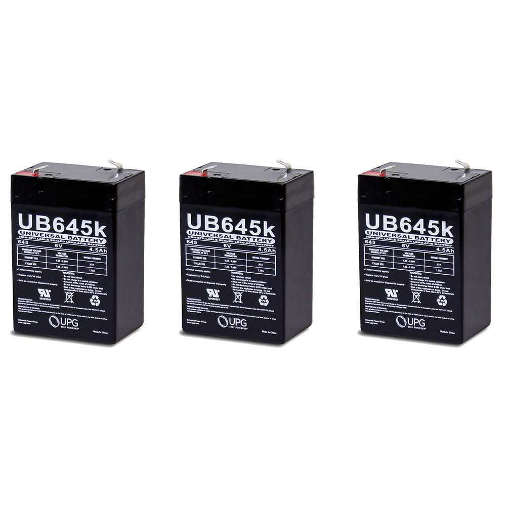 6 Volt 4.5Ah Rechargeable Sealed Battery 3 Pack B427