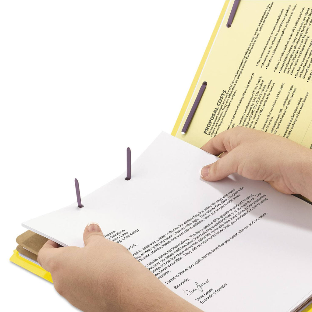 End Tab Classification Folders, Legal Size, 2 Dividers, Yellow, 10/Box R2572