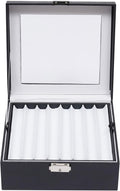 Black Leather Flannel 36 Piece Pen Display Box with Lid Z30275