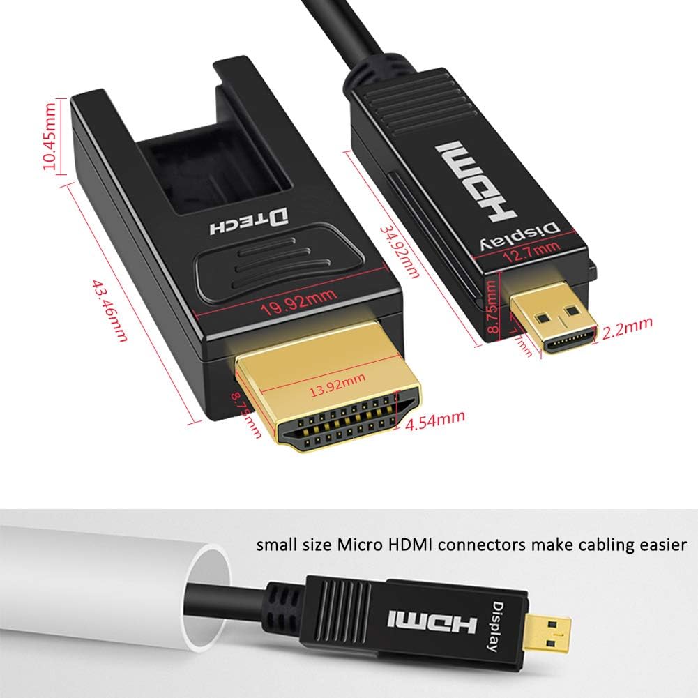32 Feet Fiber Optic HDMI Cable 4K 60Hz 18Gbps Black 10 Meters Z904