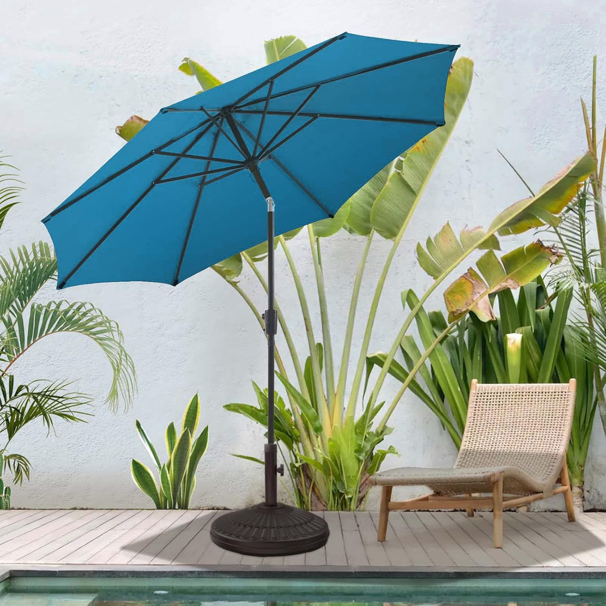 Olefin Patio Umbrella with 8 Ribs & Push Button Tilt S8308