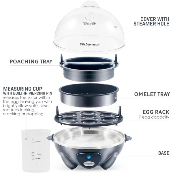 Electric 7 Egg Capacity Cooker with Auto Shut-Off J201455