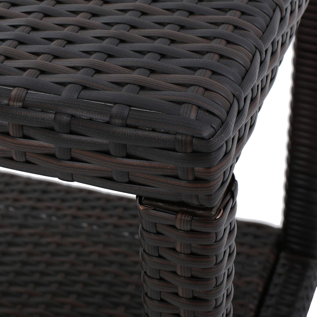 Multibrown Outdoor Wicker Accent Table Y11475