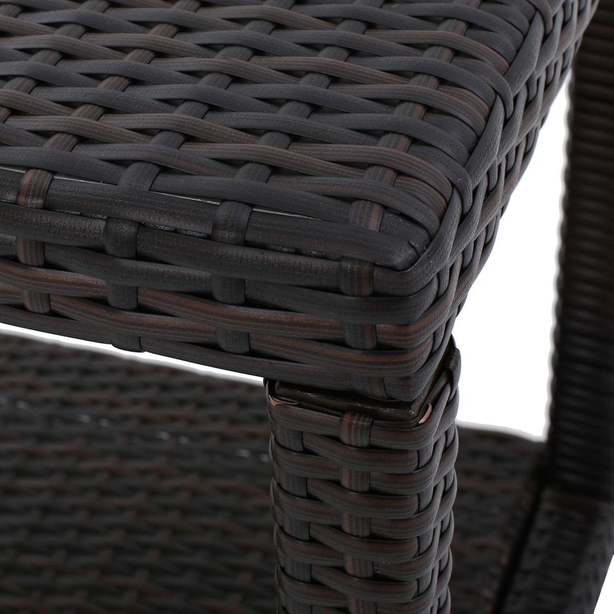 Multibrown Outdoor Wicker Accent Table Y11475
