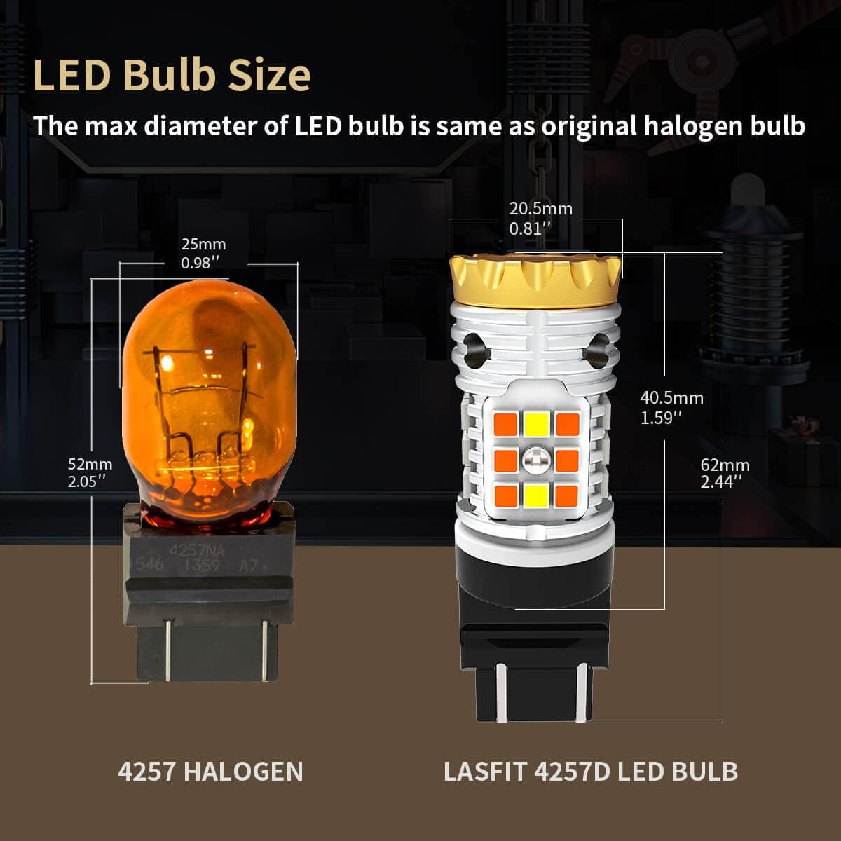 4257 LED Bulb Switchback Front Turn Signal Canbus Ready Built in Resistor Amber Blinker White Daytime Running Light DRL 2 Pack A889372