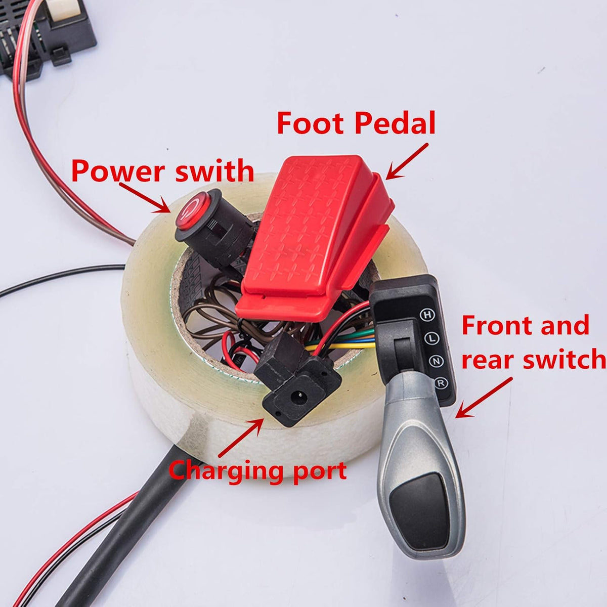 12 Volt Children Electric Car Wires and Switch Kit with 2.4G Bluetooth Remote Control and Receiver I515