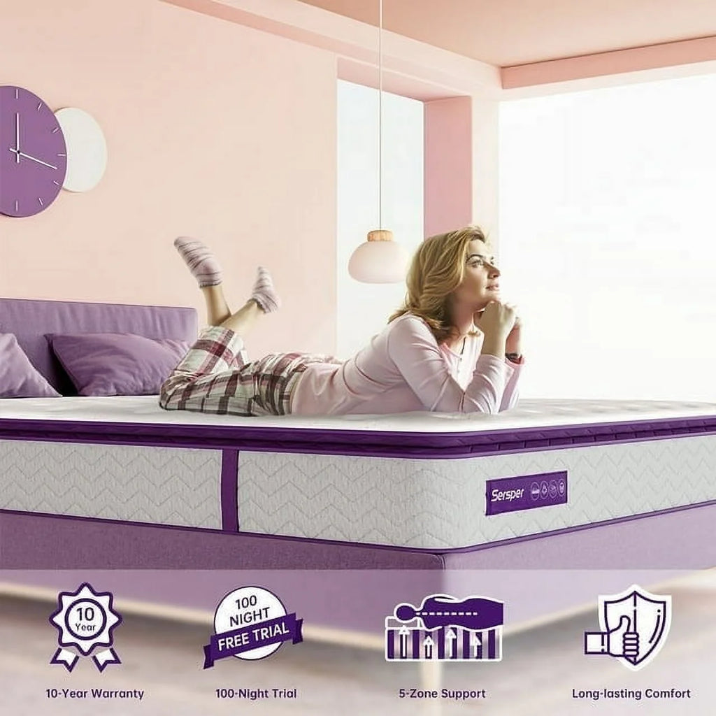 Full Size 10 inch Pillow Top Memory Foam Mattress D305192