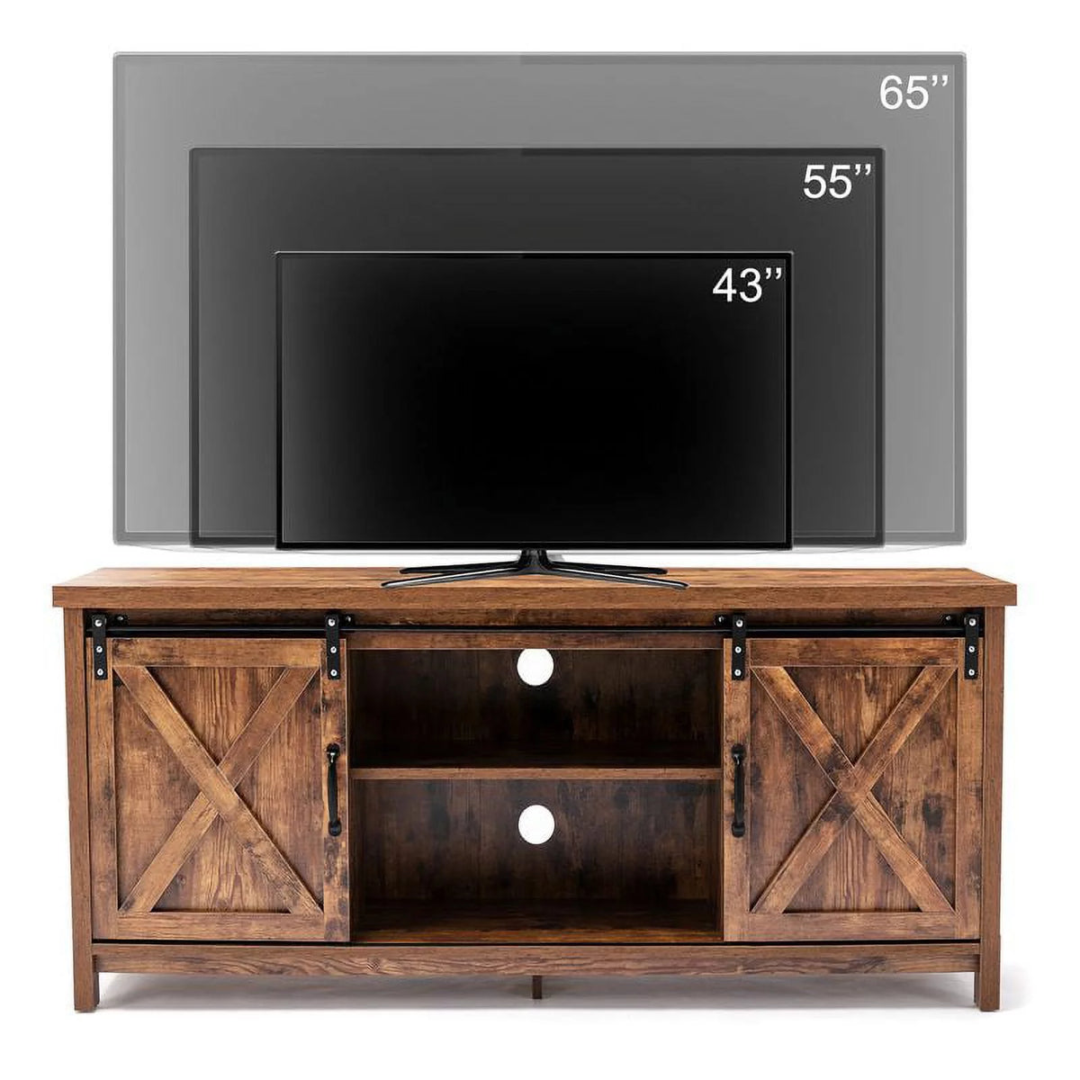 58 Farmhouse Sliding Barn Door TV Stand B5069