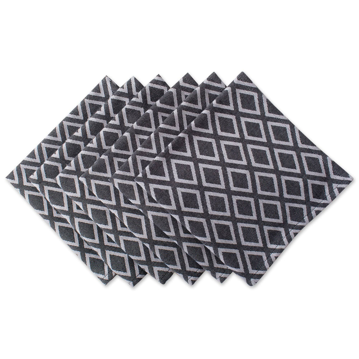 Black & White Diamond Napkin Set of 6 C93604