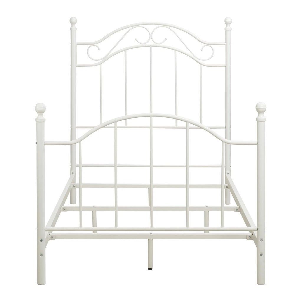White Twin Size Metal Bed X792