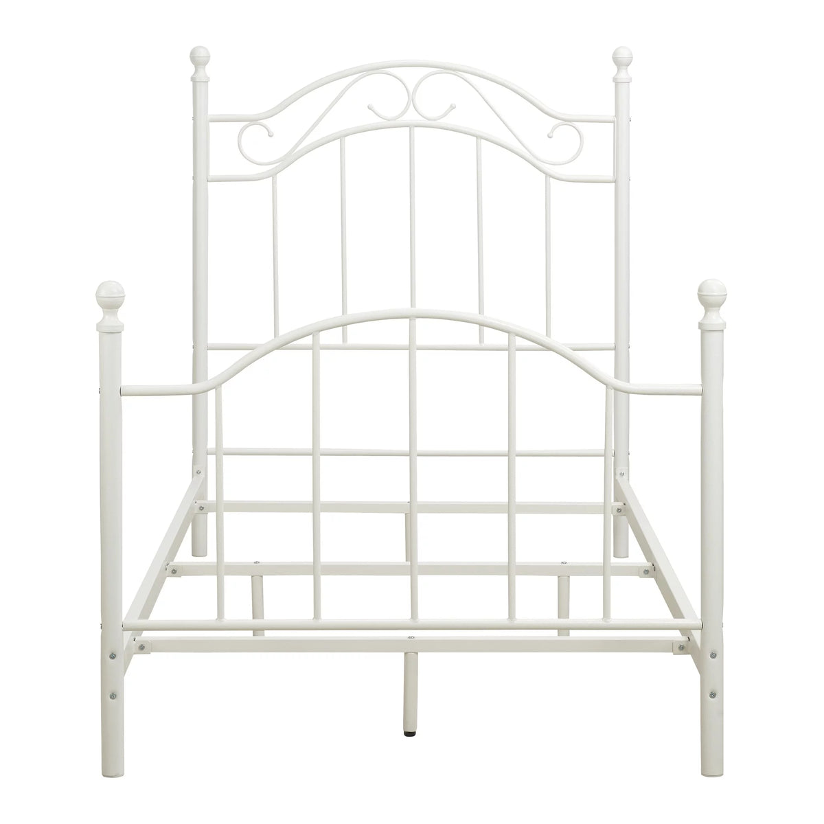 White Twin Size Metal Bed X792