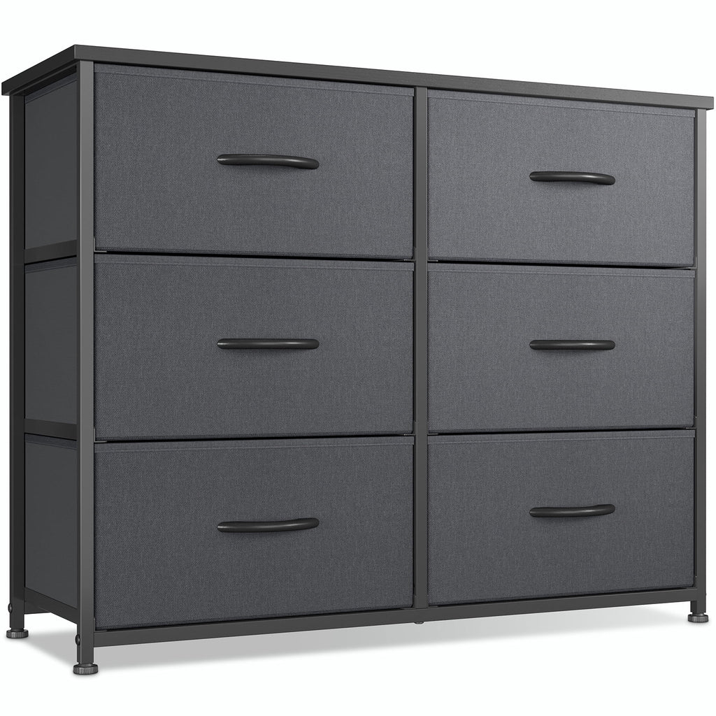 Black Grey 6 Drawer Dresser F566802