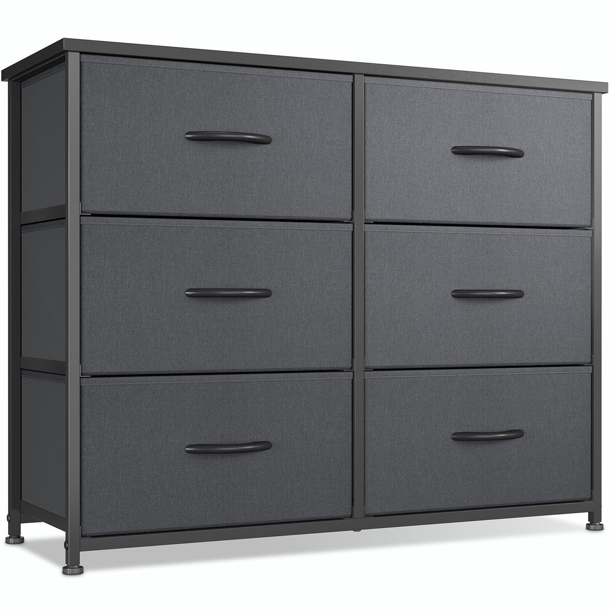 Black Grey 6 Drawer Dresser F566802