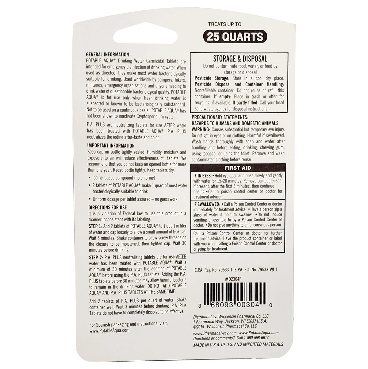 Water Purification Tablets, Two 50 Count Bottles R4066