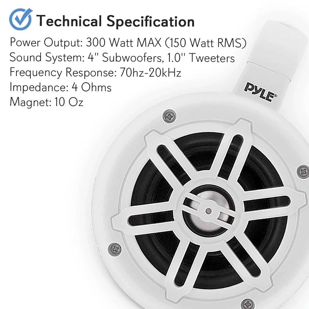 4-inch Waterproof Marine Wakeboard Tower Speakers Q293