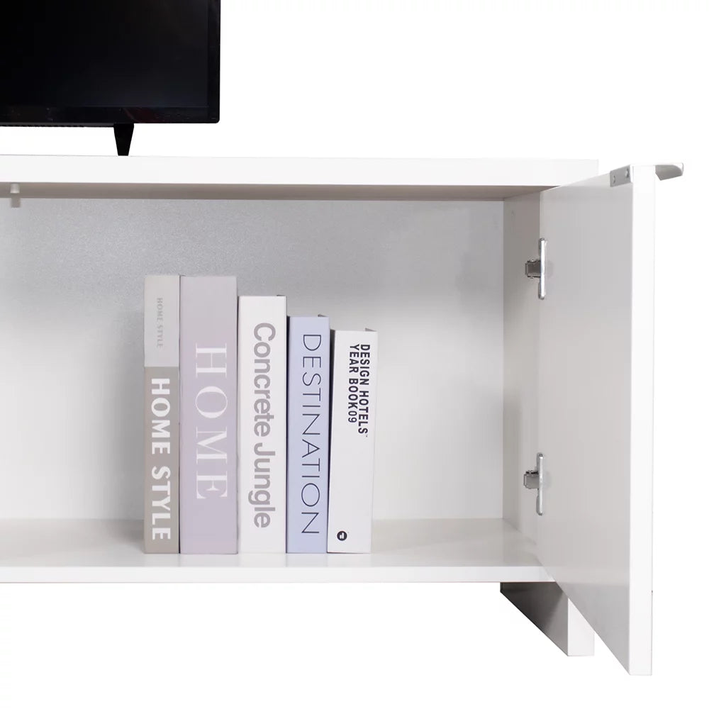 Black TV Stand with Storage and Wire Management L83368