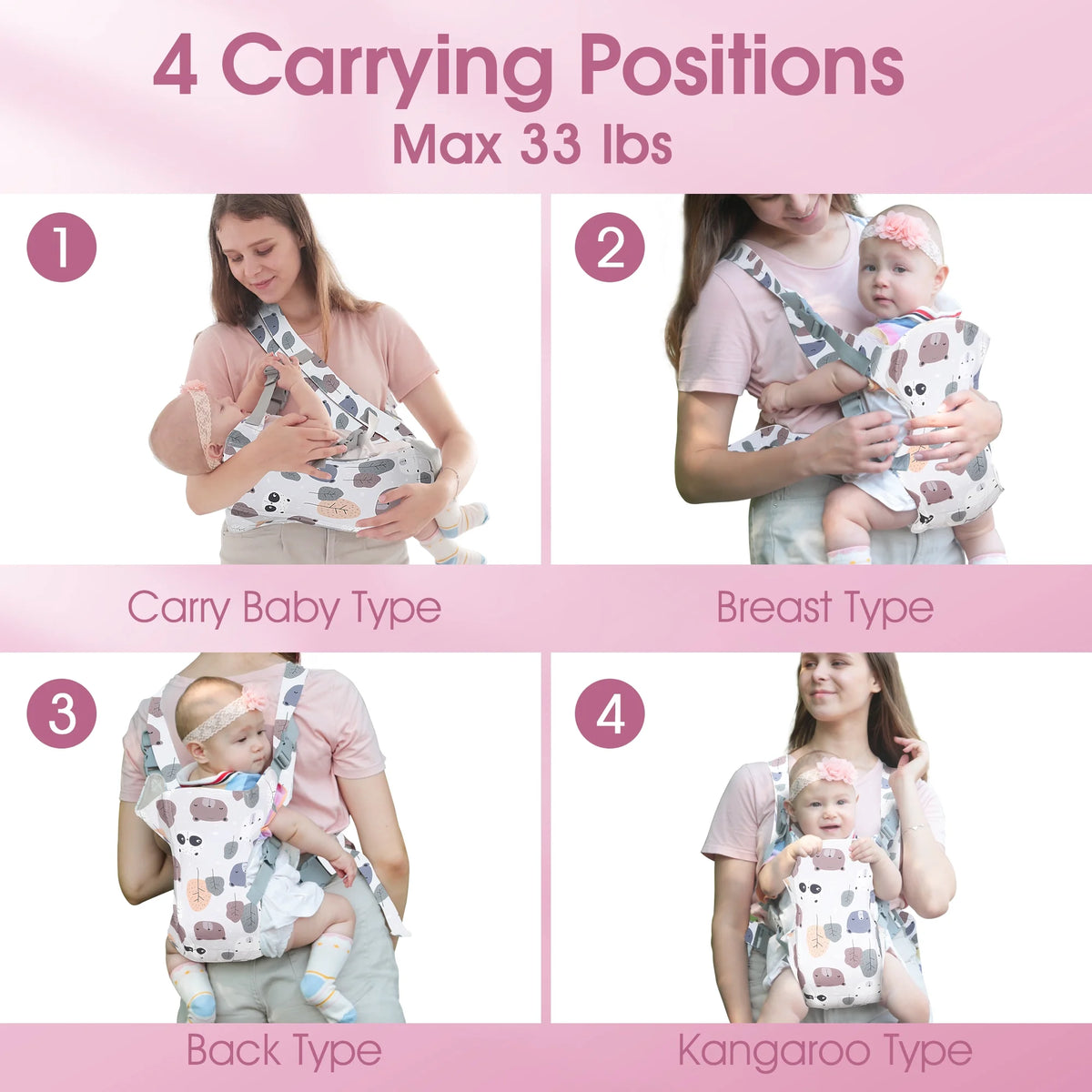 4 in 1 Ergonomic Baby Carrier W25417