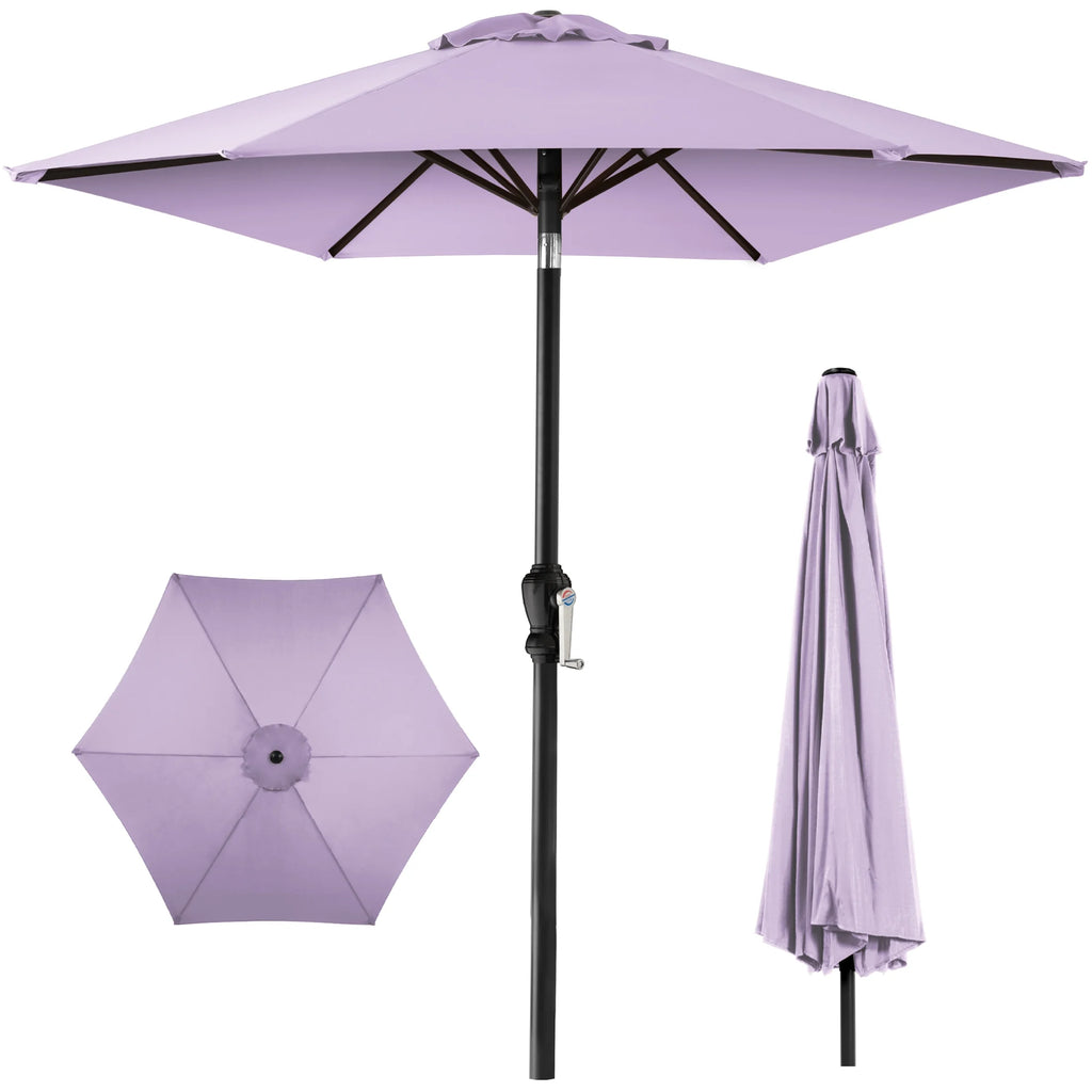 10ft Steel Patio Umbrella with Crank and Tilt J343802