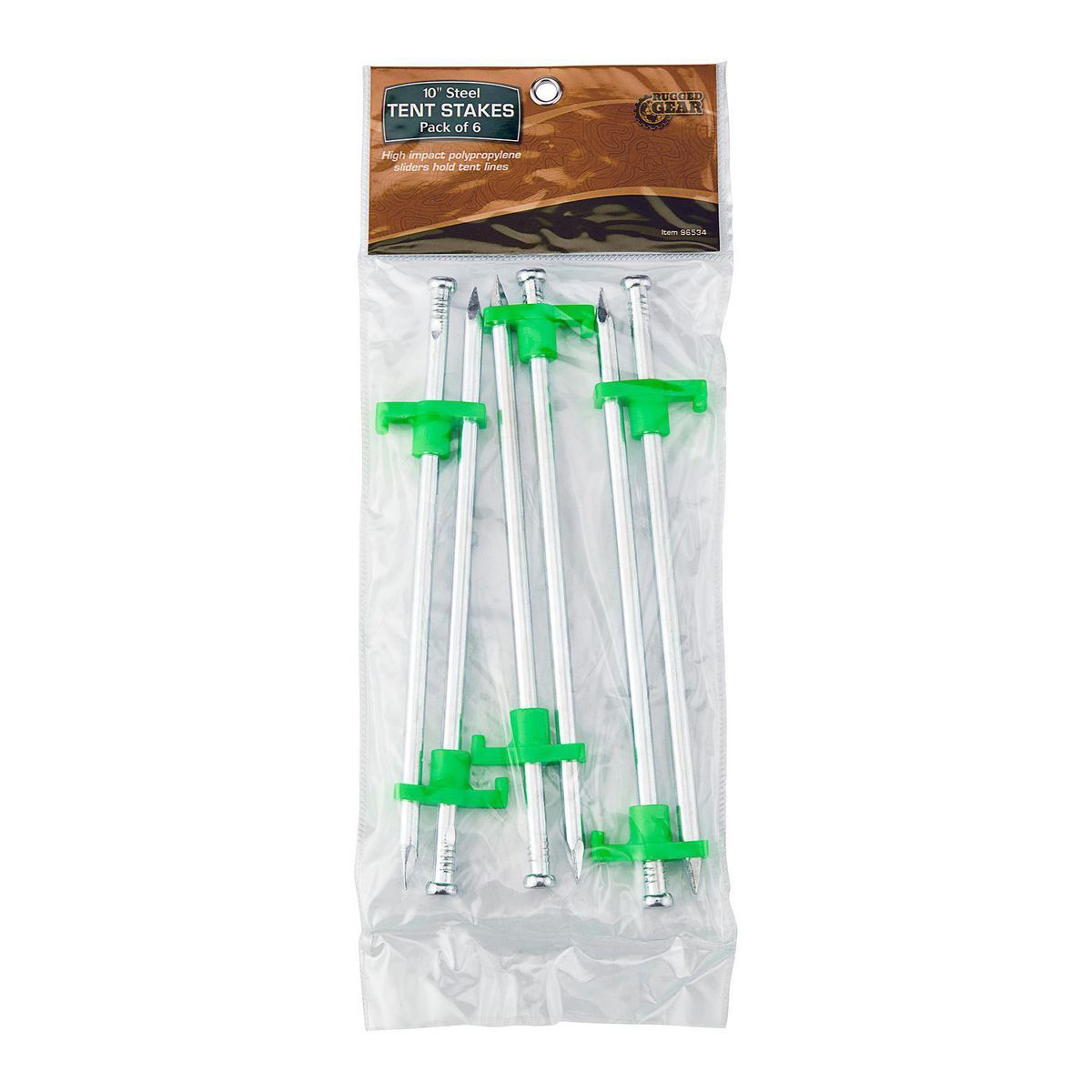 10 In. Steel Tent Stakes, 6-Pack U56894