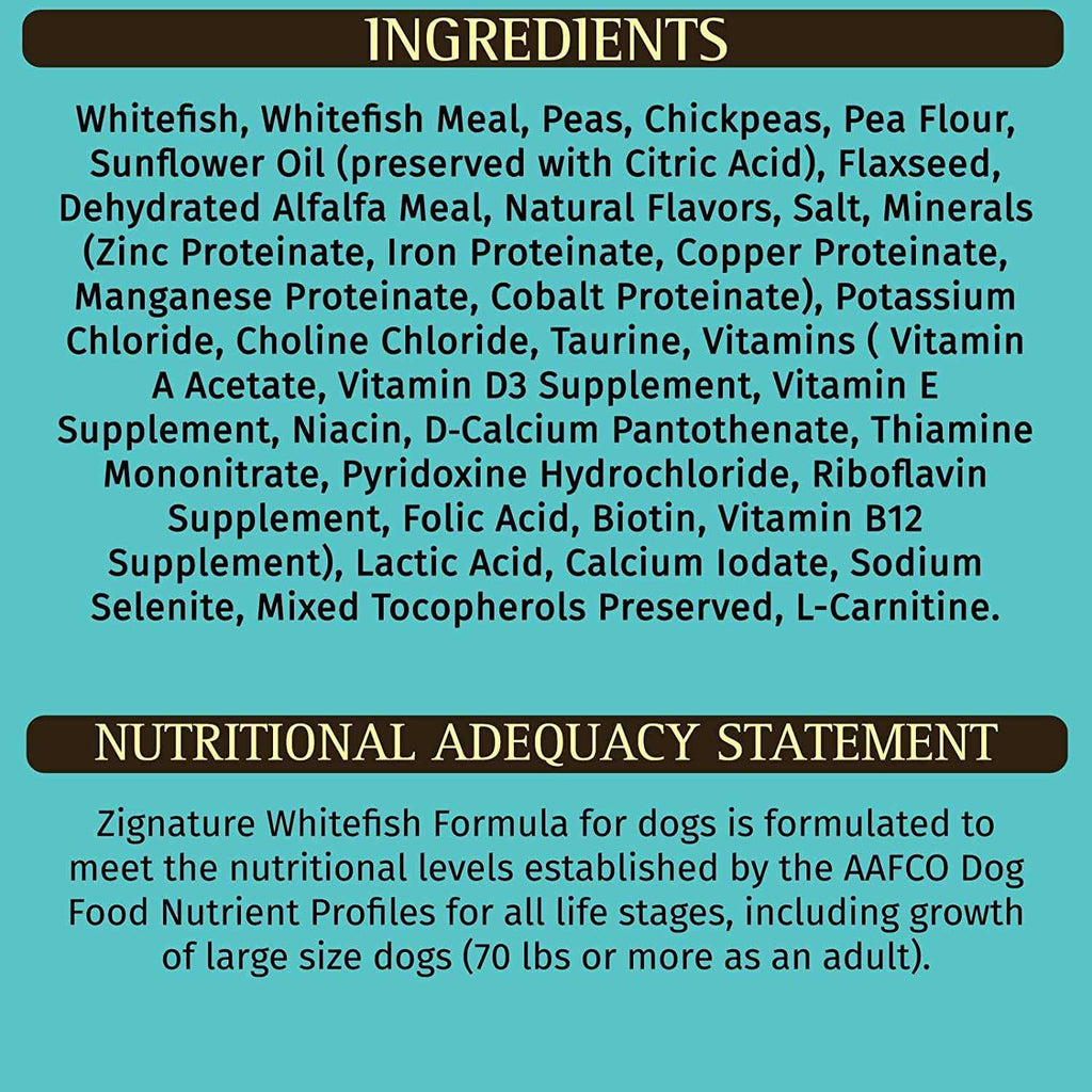Whitefish Formula Dry Dog Food E86631