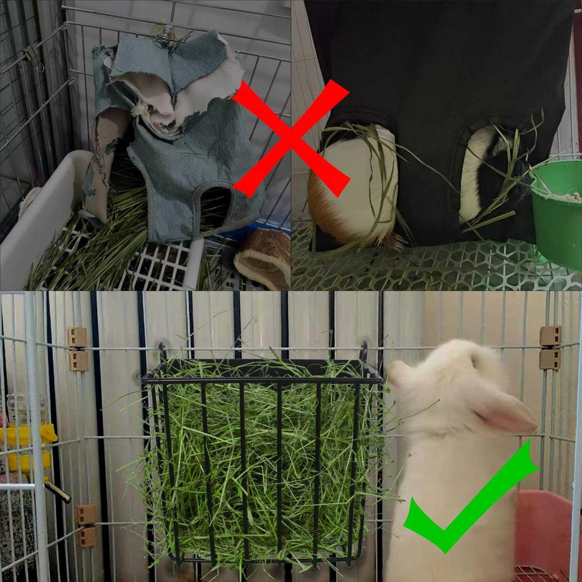 2PCS Rabbit Hay Feeder with Metal Frame M899438