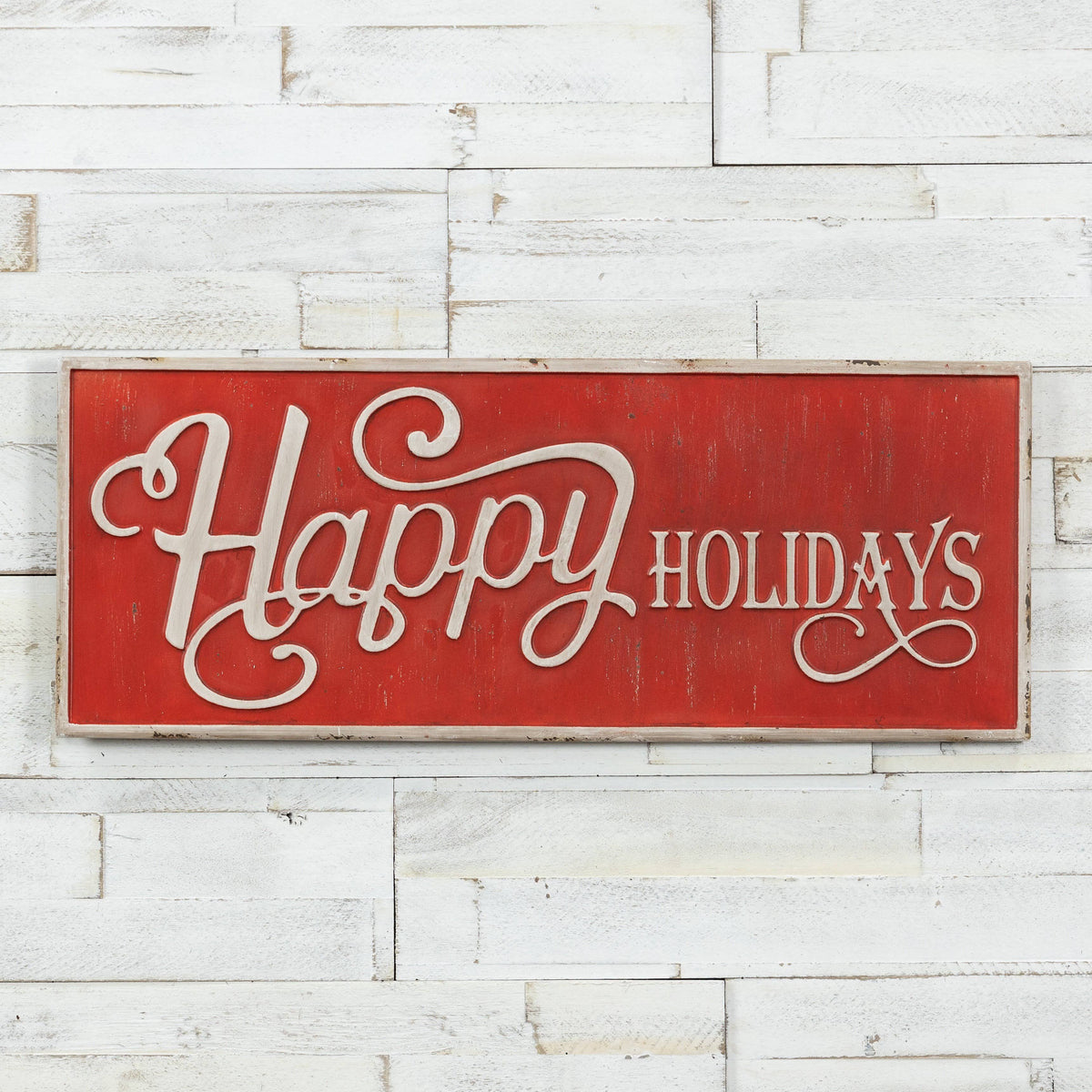 Red Happy Holidays Sign Pack of 2 Q1774