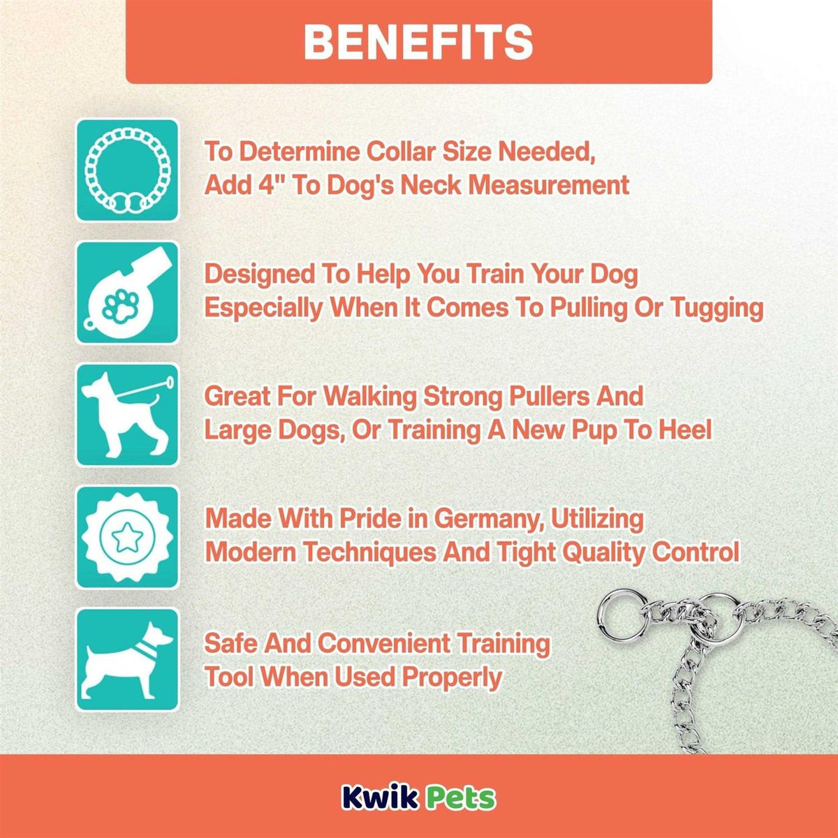 Chain Dog Training Collar T180