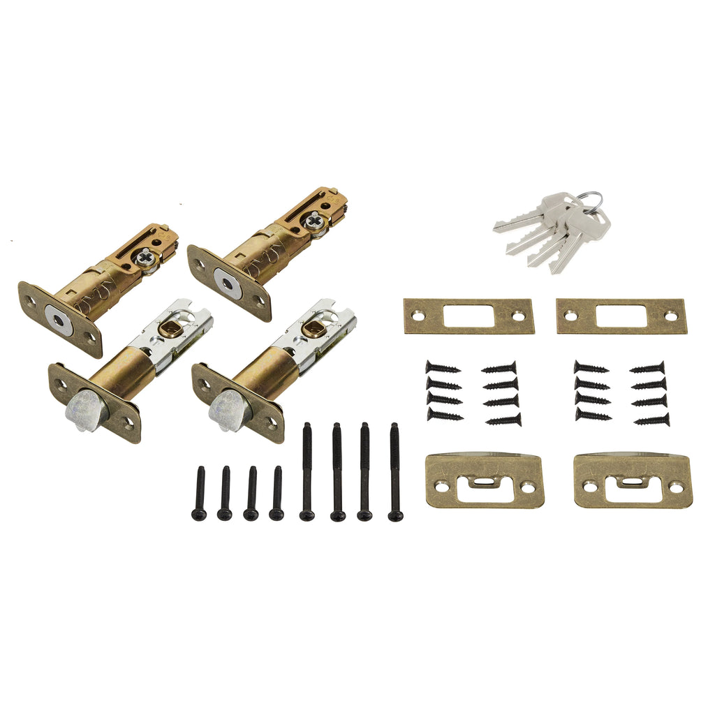 Keyed Entry Ball Doorknob and Deadbolt Combo in Oil-Rubbed Bronze, Twin Pack E9335