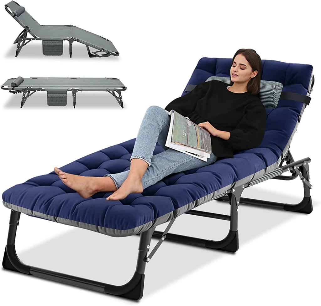 Portable Folding Camping Cot Bed with Mattress & Pillow F538
