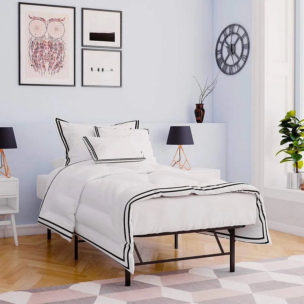 Black 14 Inch Metal Twin Size Bed Frame M529