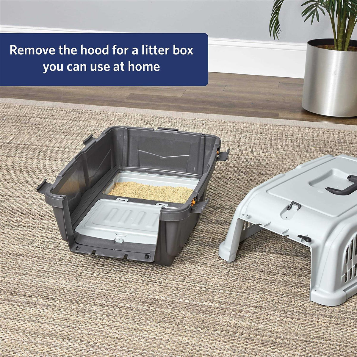 24” Plastic Cat Carrier with Litter Pan G2952