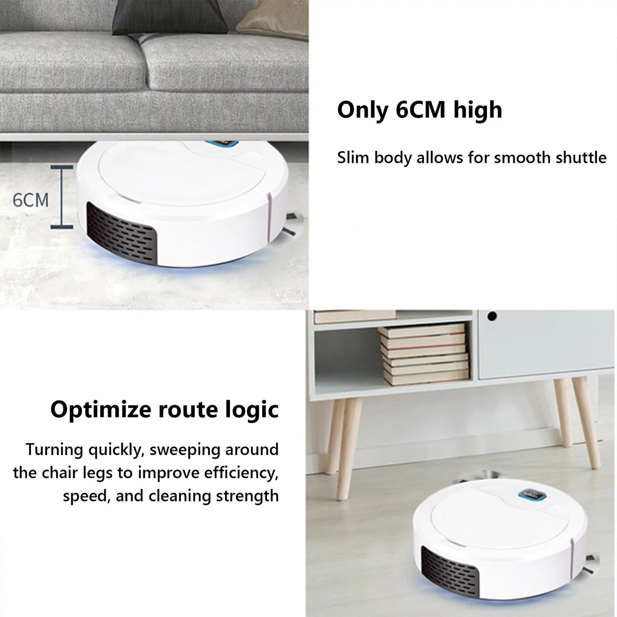 Black 3 In 1 Robotic Vacuum Cleaner T312731
