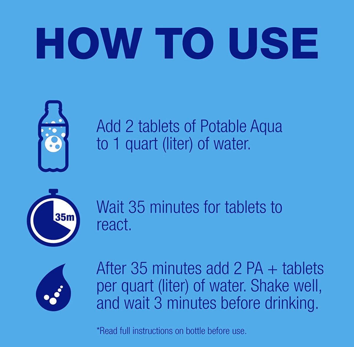 Water Purification Tablets, Two 50 Count Bottles R4066
