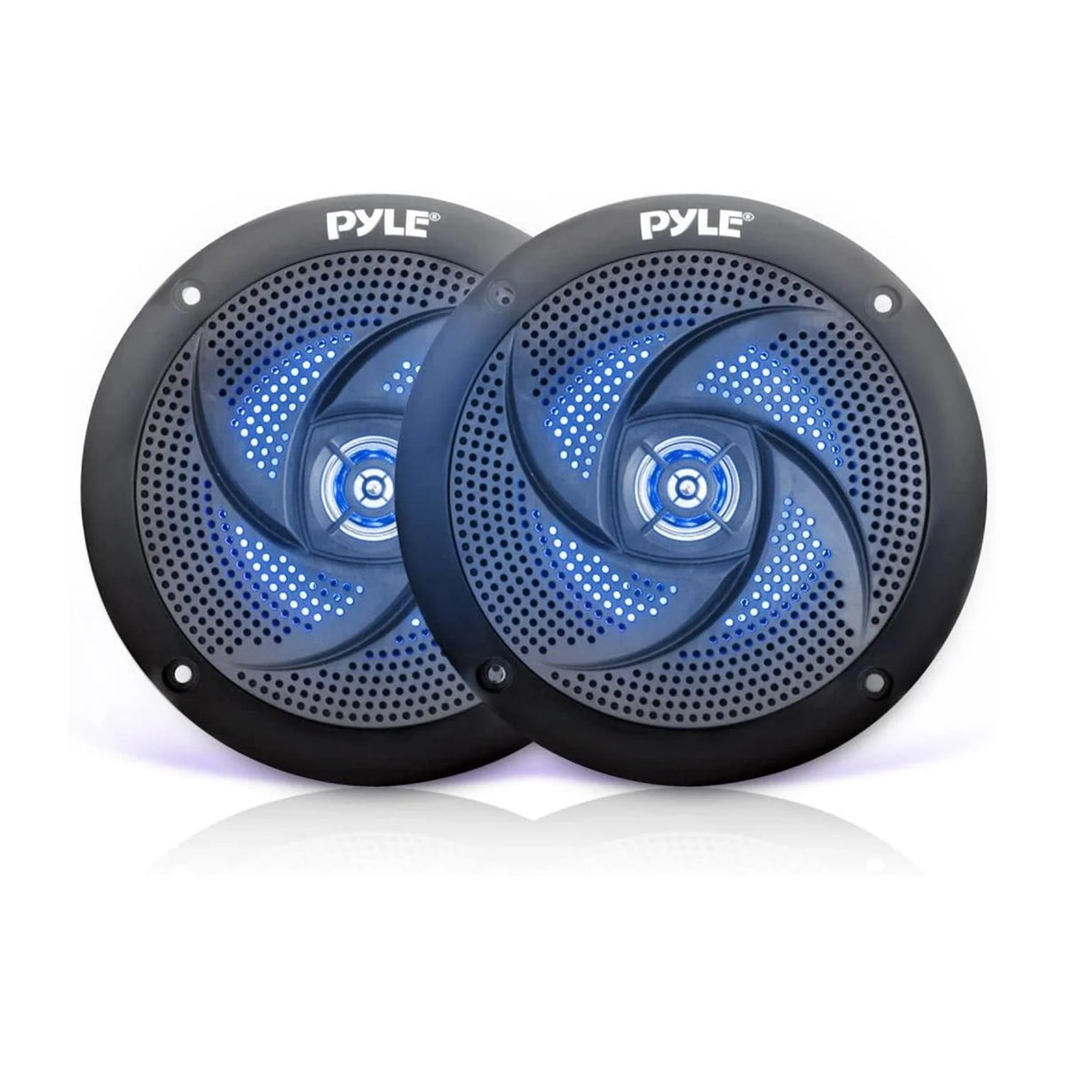 5.25 Inch Waterproof Low Profile Marine Speakers, Black (2 Pack) D1106