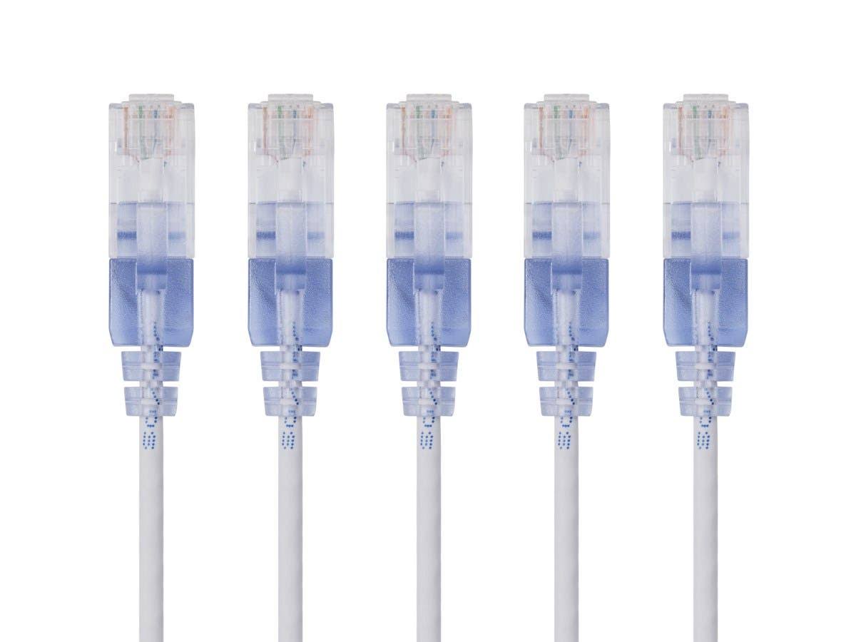 Cat6a Ethernet Network Patch Cable 5ft White J3225