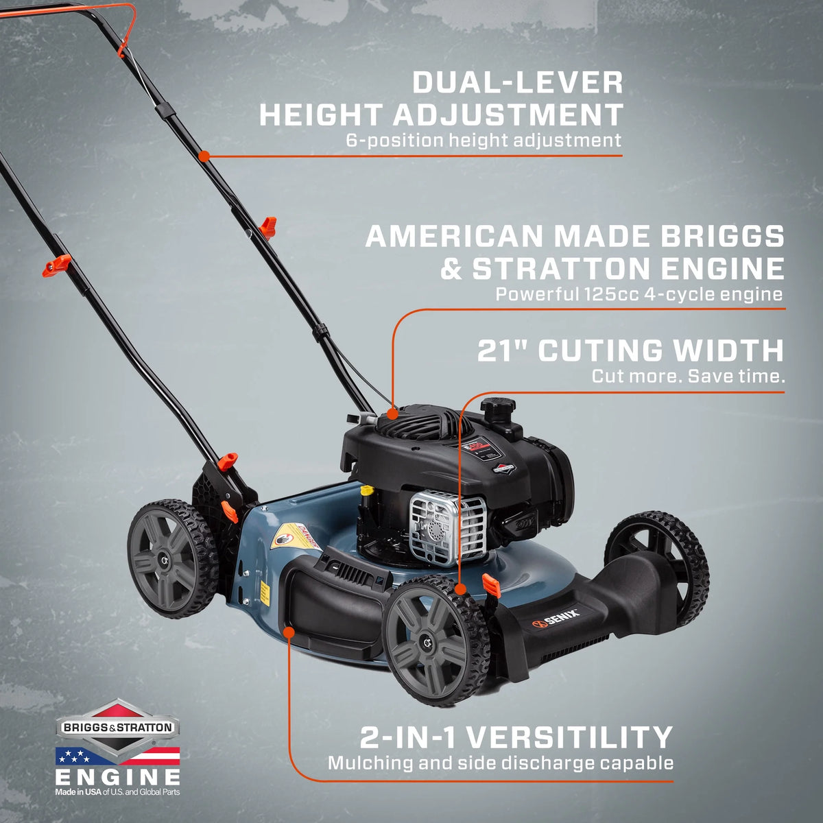 21-Inch Gas Lawn Mower with 4-Cycle Engine G614039