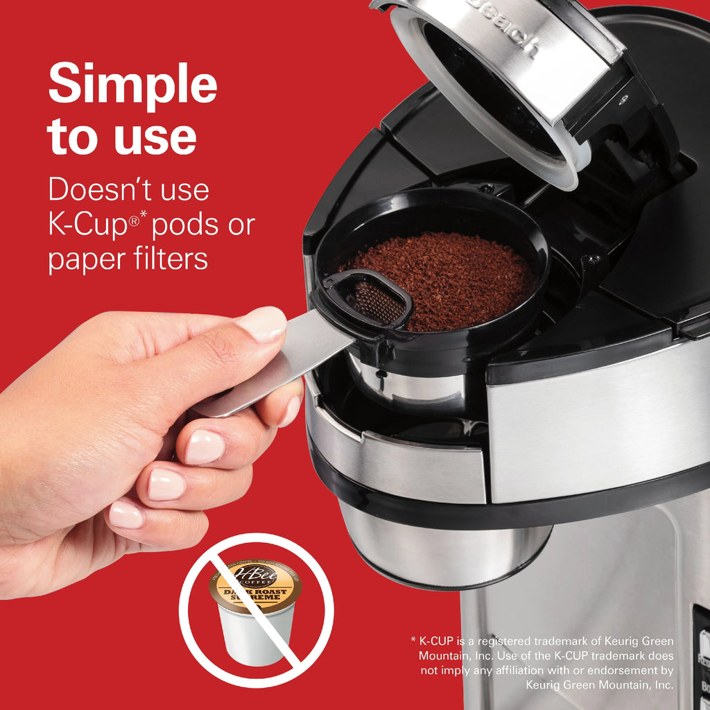 Single-Serve Coffee Maker, 14 oz. Stainless Steel J762