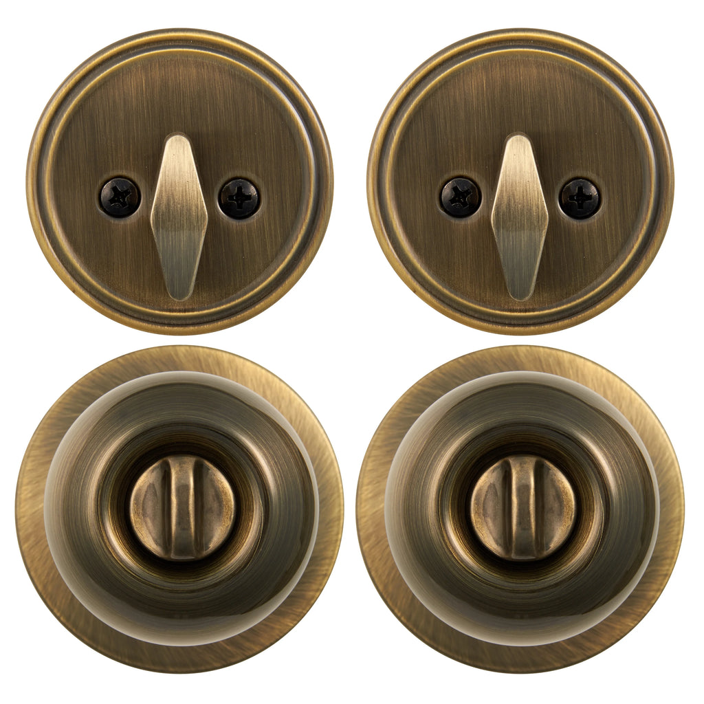 Keyed Entry Ball Doorknob and Deadbolt Combo in Oil-Rubbed Bronze, Twin Pack E9335