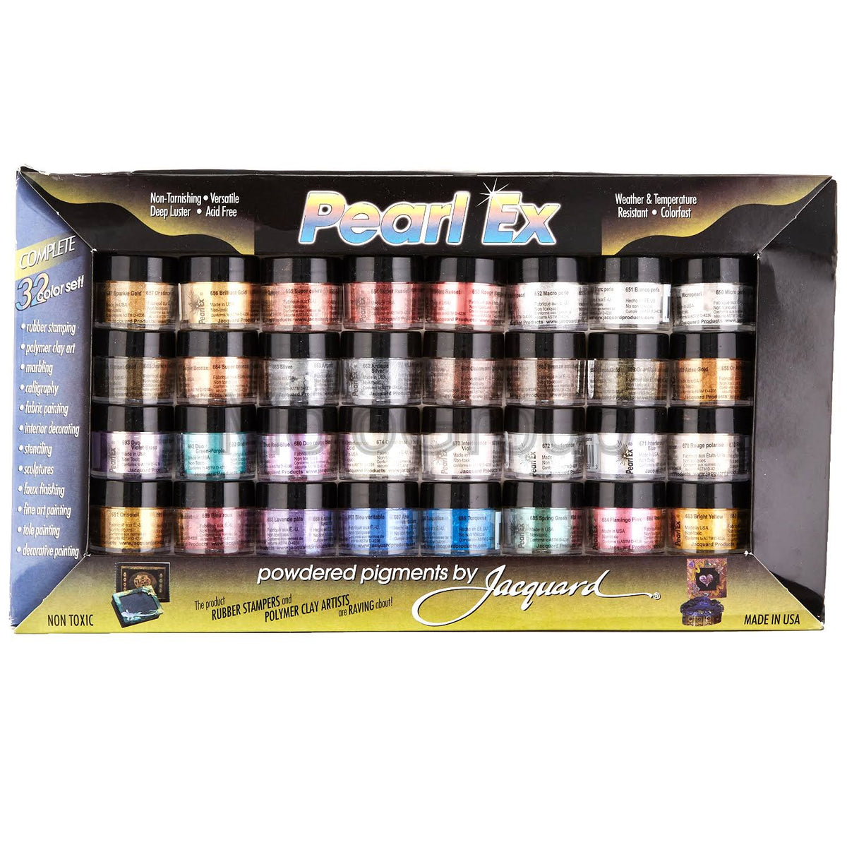 Jacquard Pearl EX Powder Pigments 32-Color Set G2524